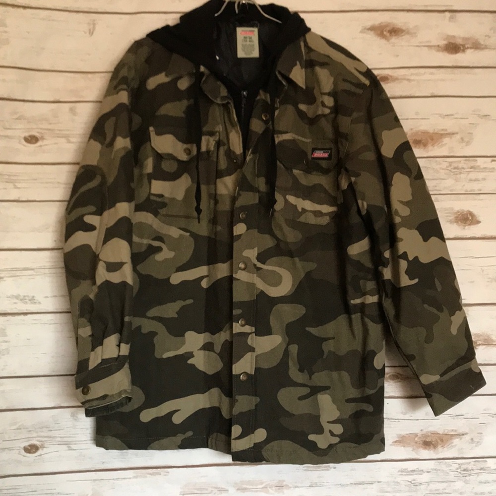 Dickies • camo hoodie black lined  style jacket